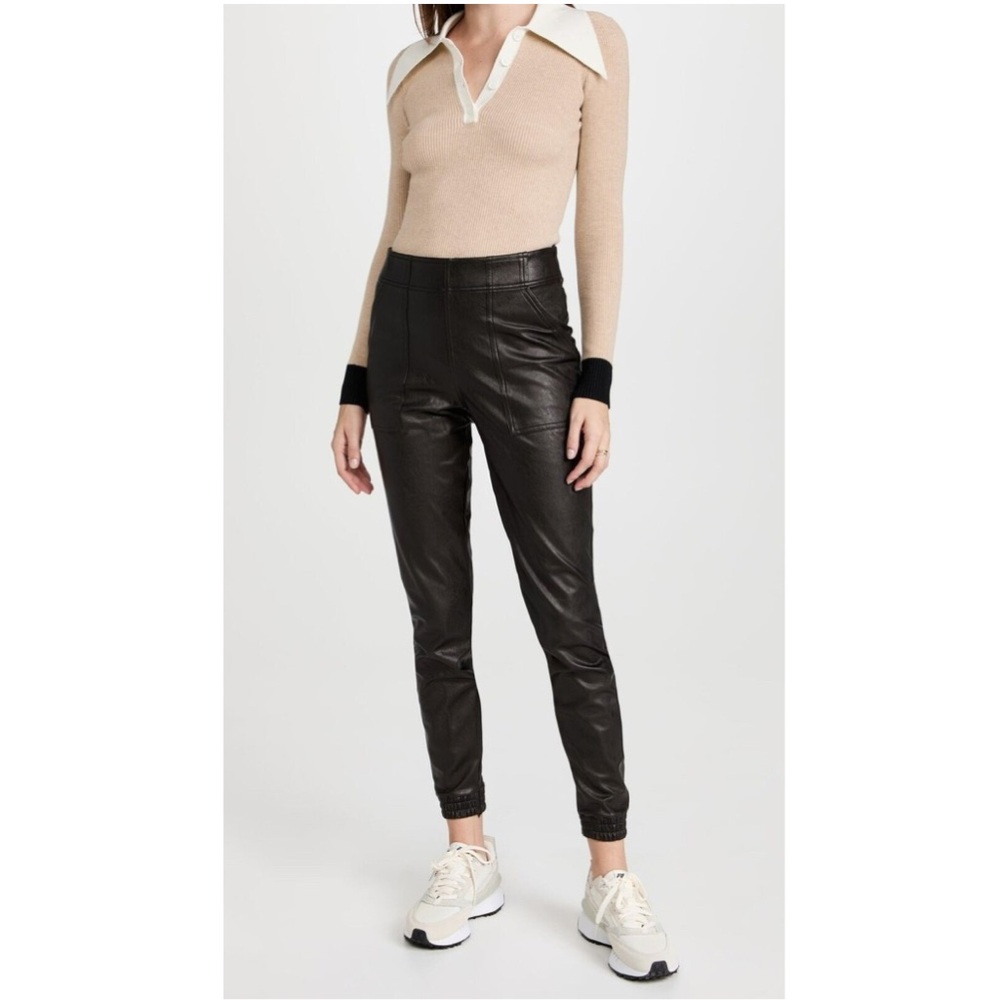 Spanx Black Leather-Like Joggers Women’s Casual Pants Style 20283R Size Small